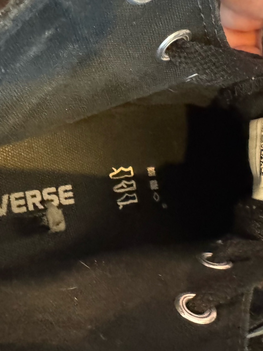 Converse Black wedge Hi-Top Sneaker with White Accents - Picture 7 of 7